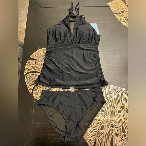 Yonique Womens Two Piece Swimsuits Tummy Control Tankini Halter V Neck Swimwear - Picture 6 of 8